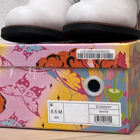 NIB Jeffrey Campbell Standoff White Leather Moto Boots(8.5) 90s Grunge Aesthetic - Picture 3 of 14